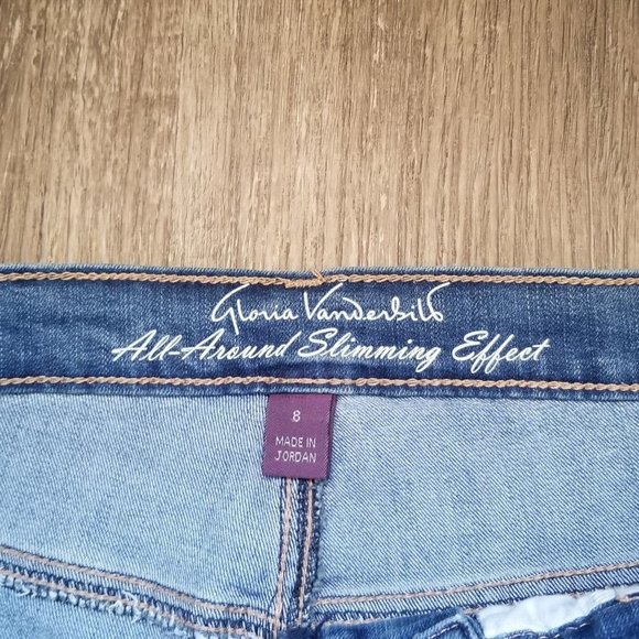 Gloria Vanderbilt Jeans Women Size 8 Super High Rise Drifter Denim Pants Frayed - Picture 4 of 12